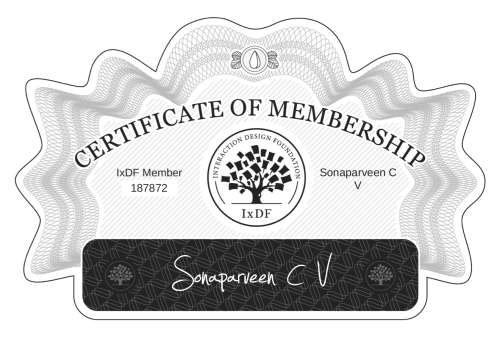 Sonaparveen's Certificate of membership