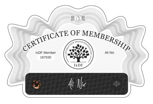 Ali's Certificate of membership