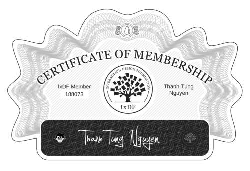 Thanh's Certificate of membership