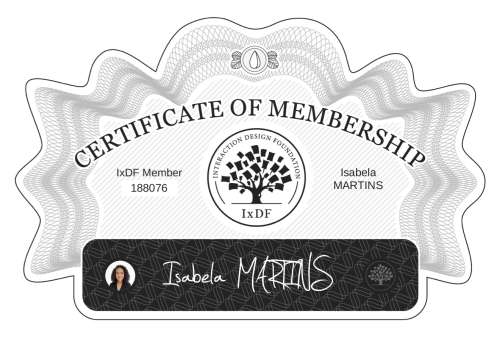 Isabela's Certificate of membership