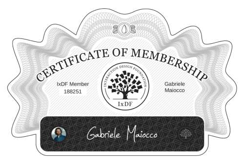 Gabriele's Certificate of membership