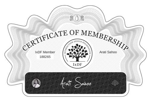 Arati's Certificate of membership