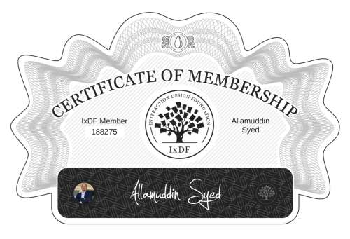 Allamuddin's Certificate of membership