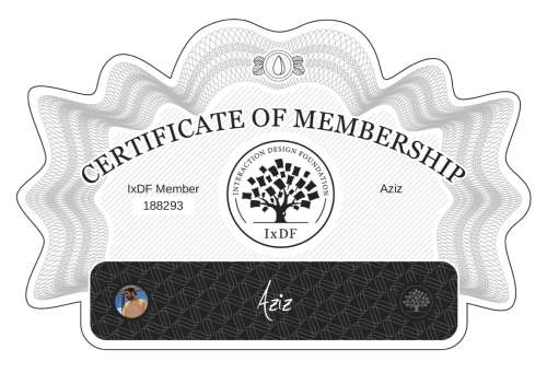 Aziz's Certificate of membership