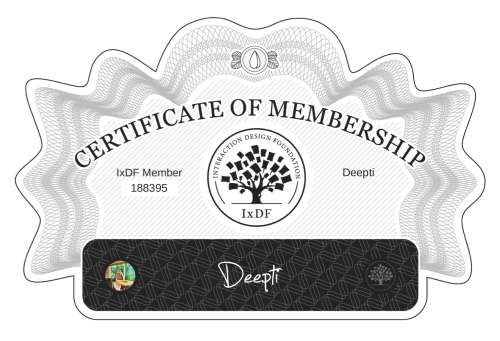 Deepti's Certificate of membership