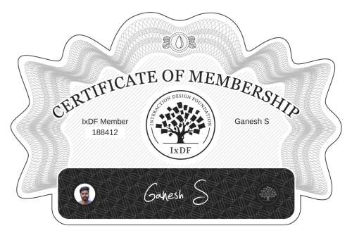 Ganesh's Certificate of membership