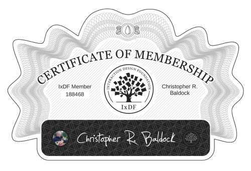 Christopher's Certificate of membership