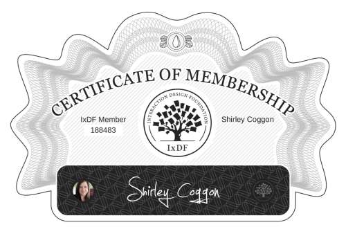 Shirley's Certificate of membership