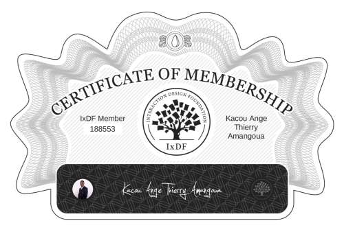 Kacou's Certificate of membership