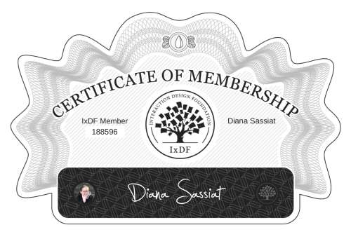 Diana's Certificate of membership