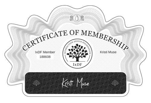 Kristi's Certificate of membership