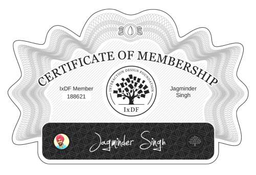 Jagminder's Certificate of membership
