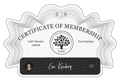 Eva's Certificate of membership