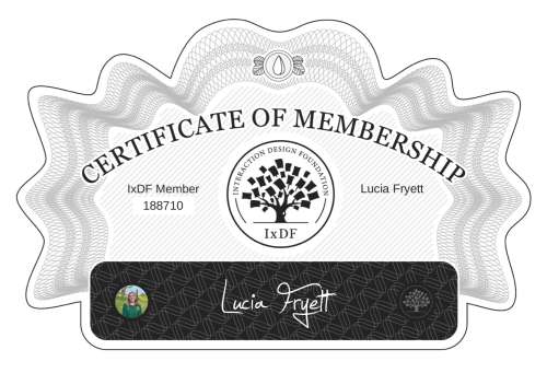 Lucia's Certificate of membership