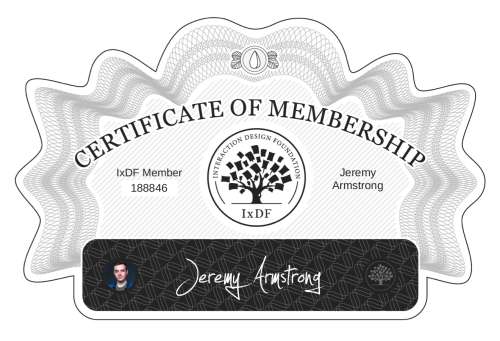 Jeremy's Certificate of membership