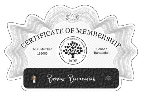 Behnaz's Certificate of membership