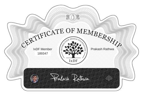 Prakash's Certificate of membership