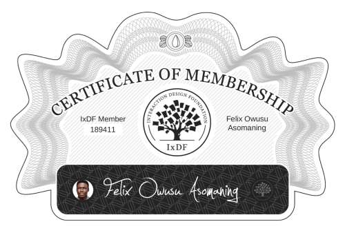 Felix's Certificate of membership