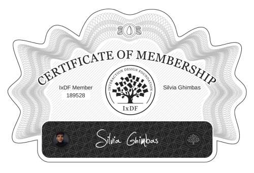 Silvia's Certificate of membership