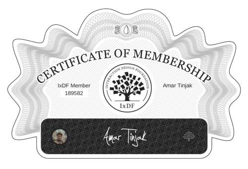 Amar's Certificate of membership
