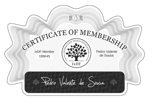 Pedro's Certificate of membership