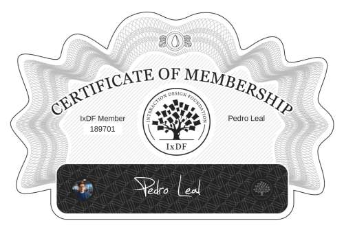 Pedro's Certificate of membership