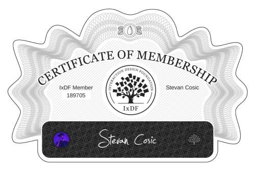 Stevan's Certificate of membership