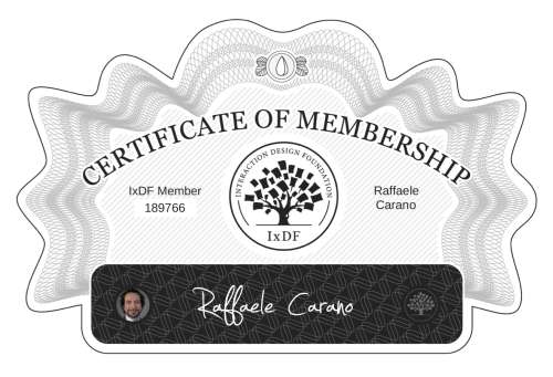 Raffaele's Certificate of membership