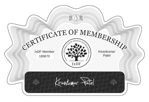 Kirankumar's Certificate of membership