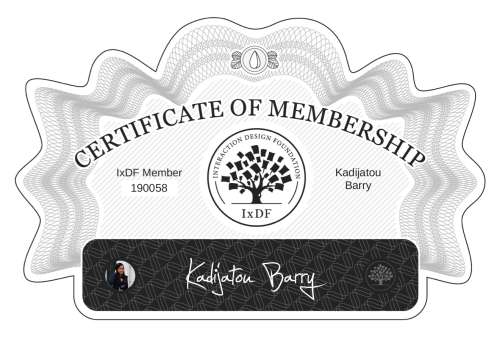 Kadijatou's Certificate of membership