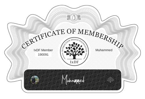 Muhammed's Certificate of membership