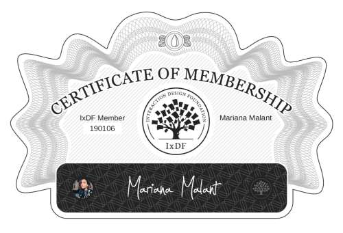 Mariana's Certificate of membership