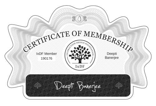 Deepti's Certificate of membership