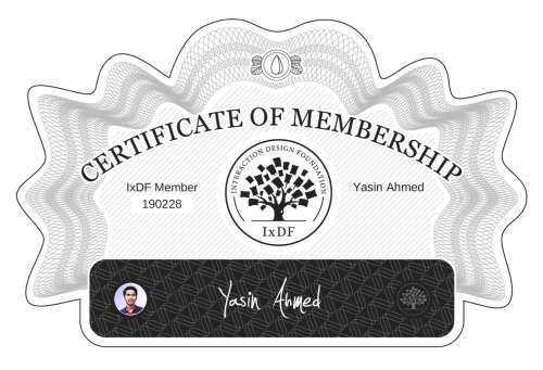 Yasin's Certificate of membership