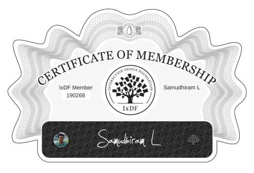Samudhiram's Certificate of membership
