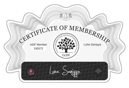 Luha's Certificate of membership