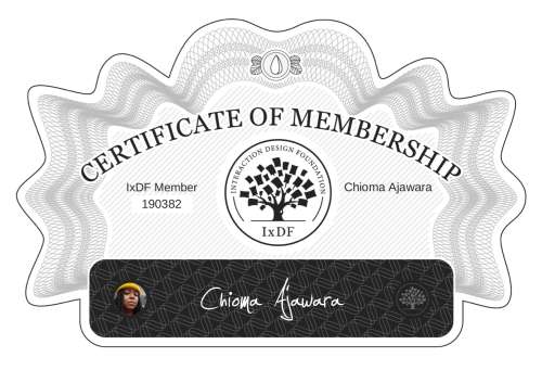 Chioma's Certificate of membership
