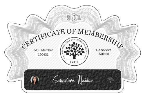 Genevieve's Certificate of membership