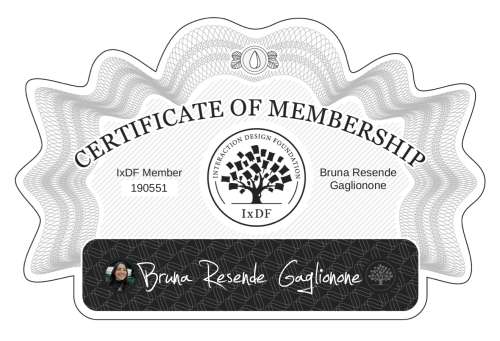 Bruna's Certificate of membership