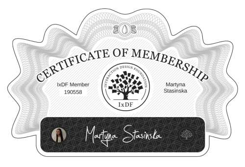Martyna's Certificate of membership