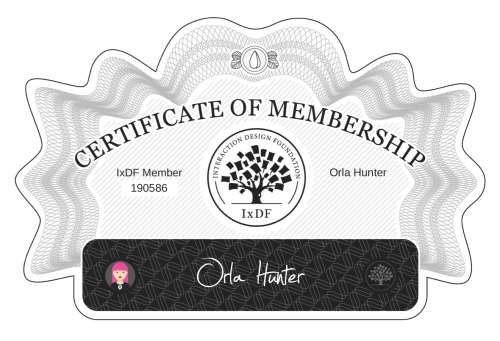 Orla's Certificate of membership