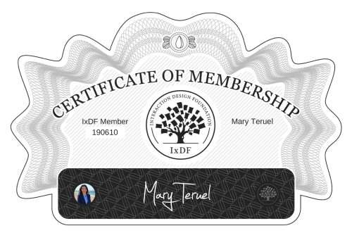 Mary's Certificate of membership