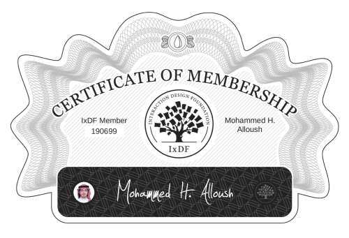 Mohammed's Certificate of membership