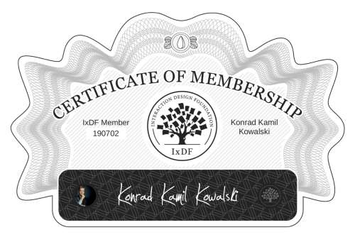 Konrad's Certificate of membership