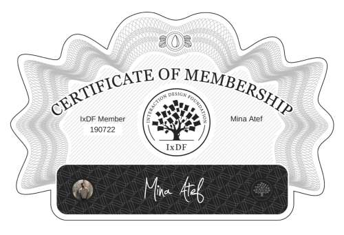 Mina's Certificate of membership
