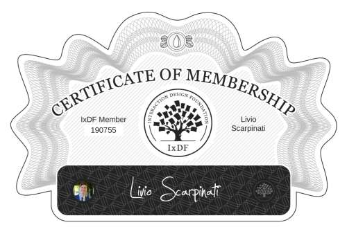 Livio's Certificate of membership