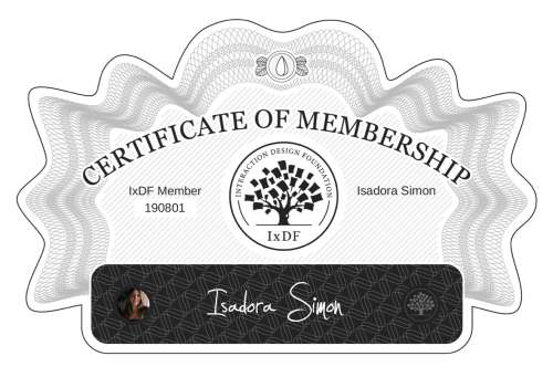 Isadora's Certificate of membership