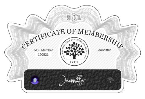 Jeanniffer's Certificate of membership