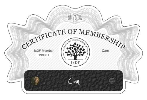 Cam's Certificate of membership