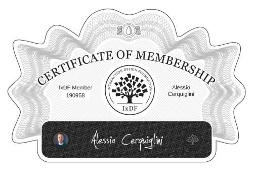 Alessio's Certificate of membership